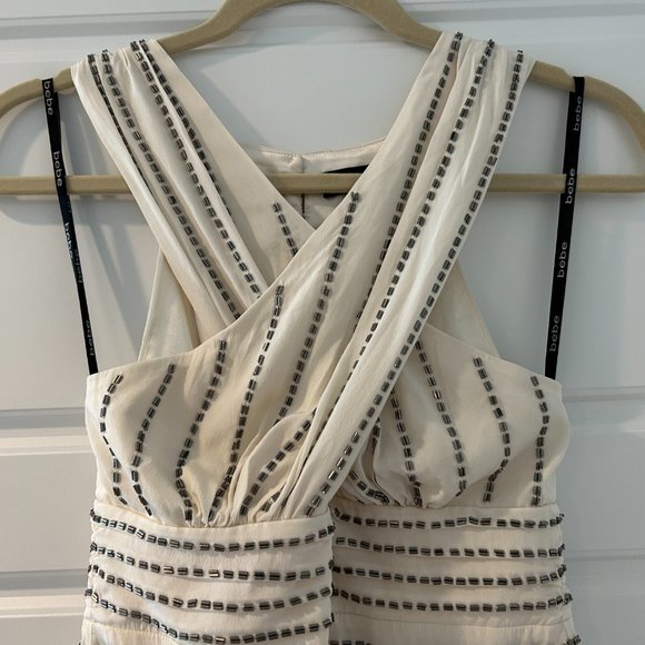 bebe Sleeveless Beaded Wrap Top - Picture 11 of 12